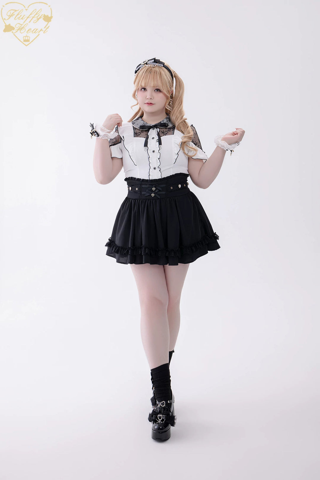 Jirai Kei High Waist Skirt, Built-in Safety Shorts 45720:860296