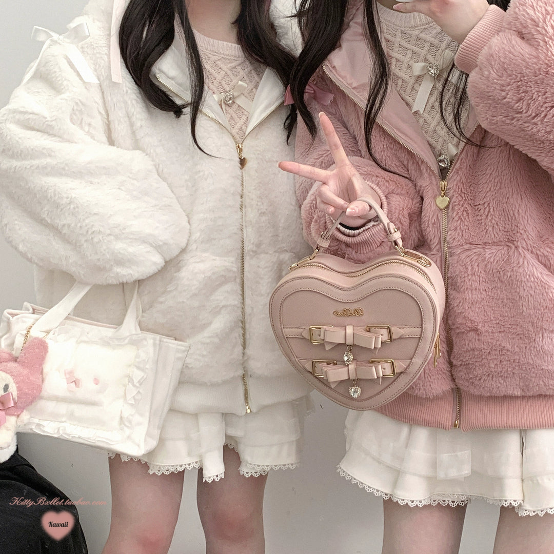 Jirai Kei Winter Coat Bunny Ear Hooded Coat Plush Jacket 40402:666858