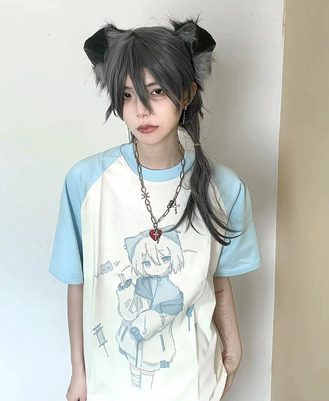 Tenshi Kaiwai T-shirt Pure Cotton Top Raglan Sleeve T-shirt 37738:576252