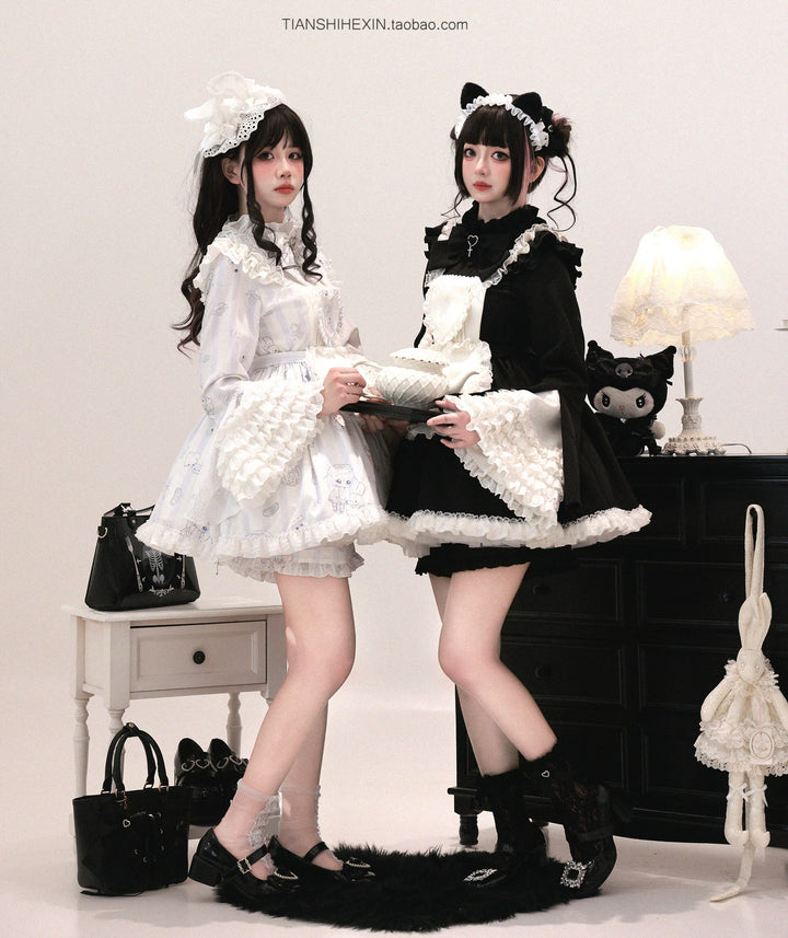 Maid-Inspired Dress Outfit, Detachable Apron 44427:807844