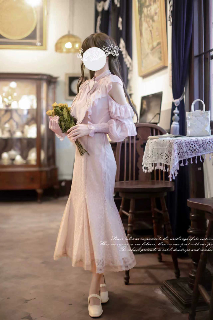 Seiso Kei Chiffon Blouse, Mermaid Skirt 44030:793808