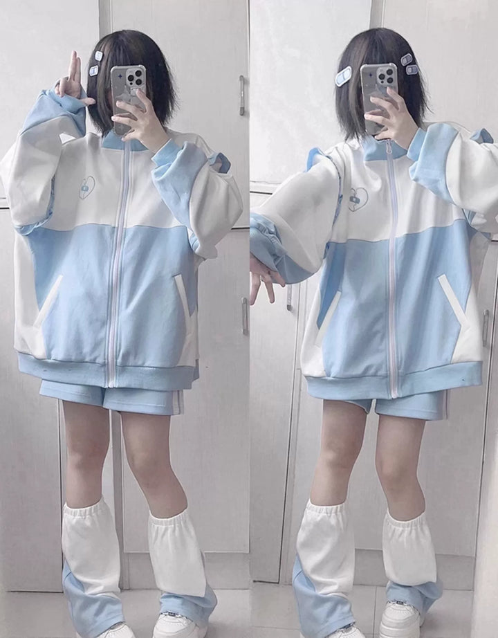 Water Blue Tenshi Kaiwai Jacket With Heart-Shaped Embroidery 43033:762472