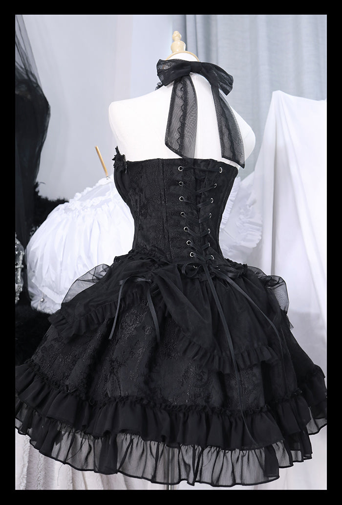 Gothic Lolita Dress Cross-Hime Halterneck Lolita Jumper Dress 35062:478547