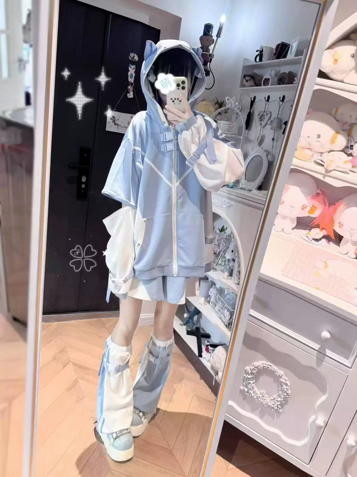Tenshi Kaiwai Hooded Jacket Set, Detachable Sleeves (M S) 45873:868391