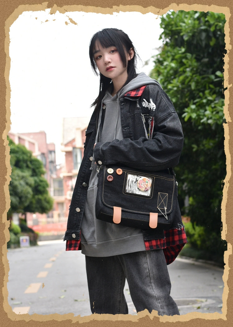 Kawaii Itabag Denim Crossbody Bag Large Capacity Handbag 37050:551712 37050:551712