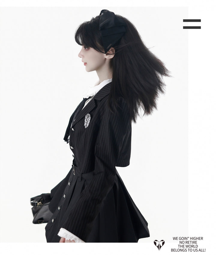 JK Uniform Striped Blazer, Blouse and Pleated Skirt 44171:800205