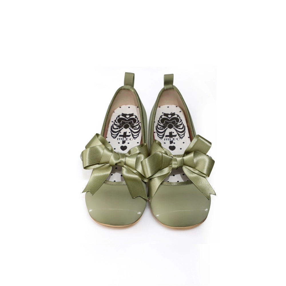 Lolita Shoes Green Blue Shoes Round Toe Cute Leather Heels (34 35 36 37 38 39 40 41) 37060:546520