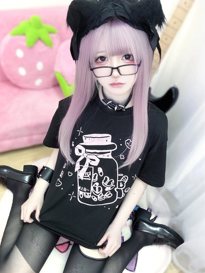 Jirai Kei T-shirt Tenshi Kawaii Short Sleeve T-shirt 35734:503148