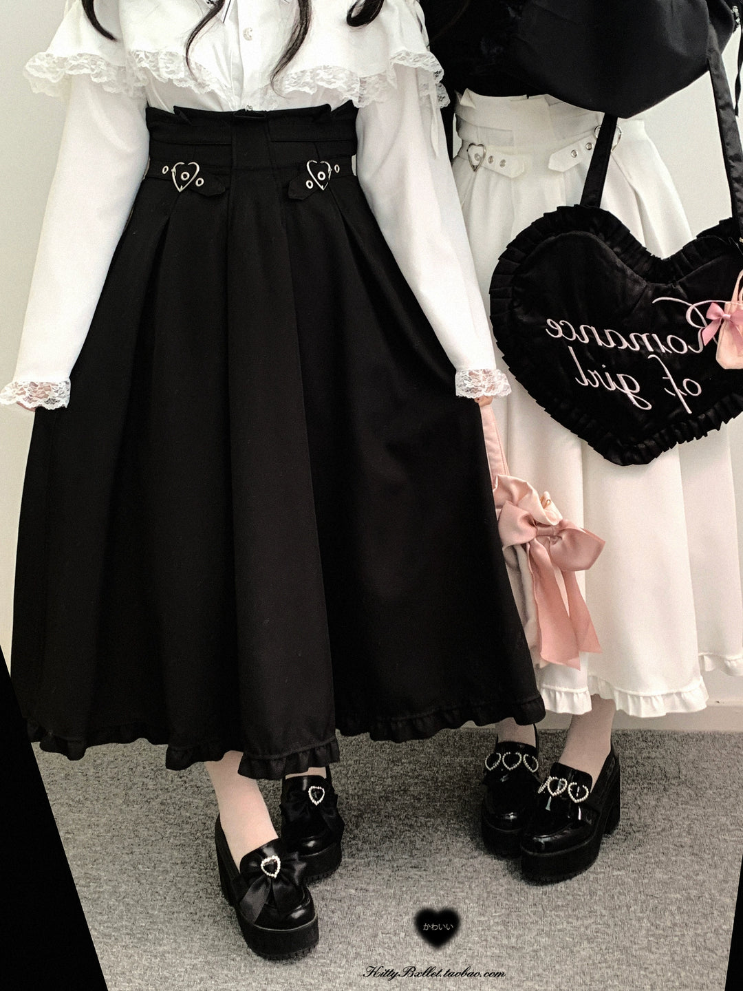 Jirai Kei Skirt Ryousangata Skirt Lace Up Long Skirt 39638:633602