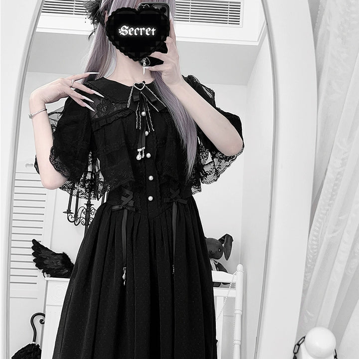 Ankle-length Seiso Kei Dress, Cape Design 43786:785305