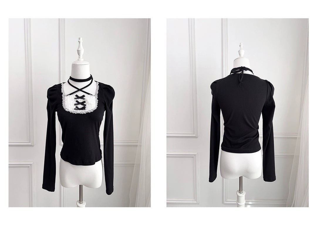 Ryousangata Knit Top, Halter Neck Tie 43828:786818