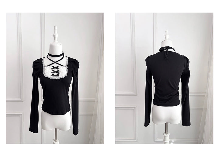 Ryousangata Knit Top, Halter Neck Tie 43828:786818