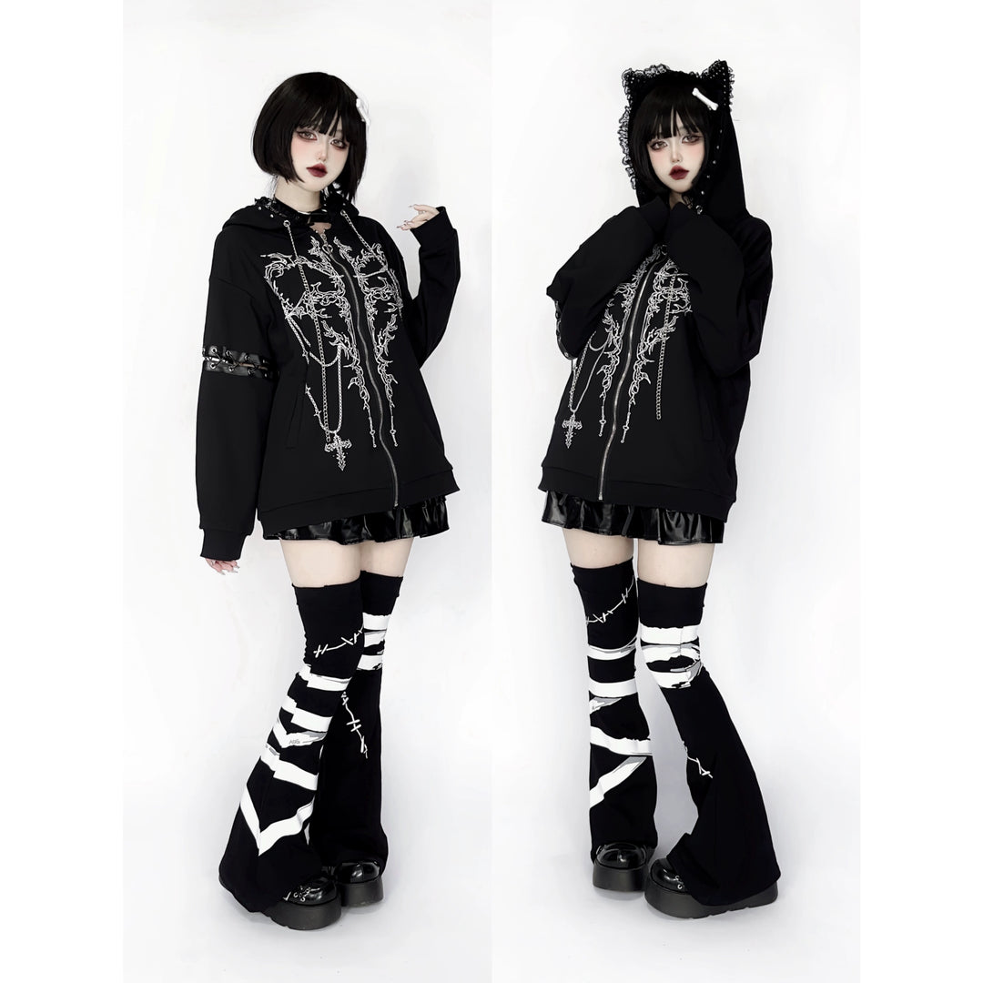 Jirai Kei Coat Zipper Hoodie Cat Ear Hooded Jacket 39668:636300