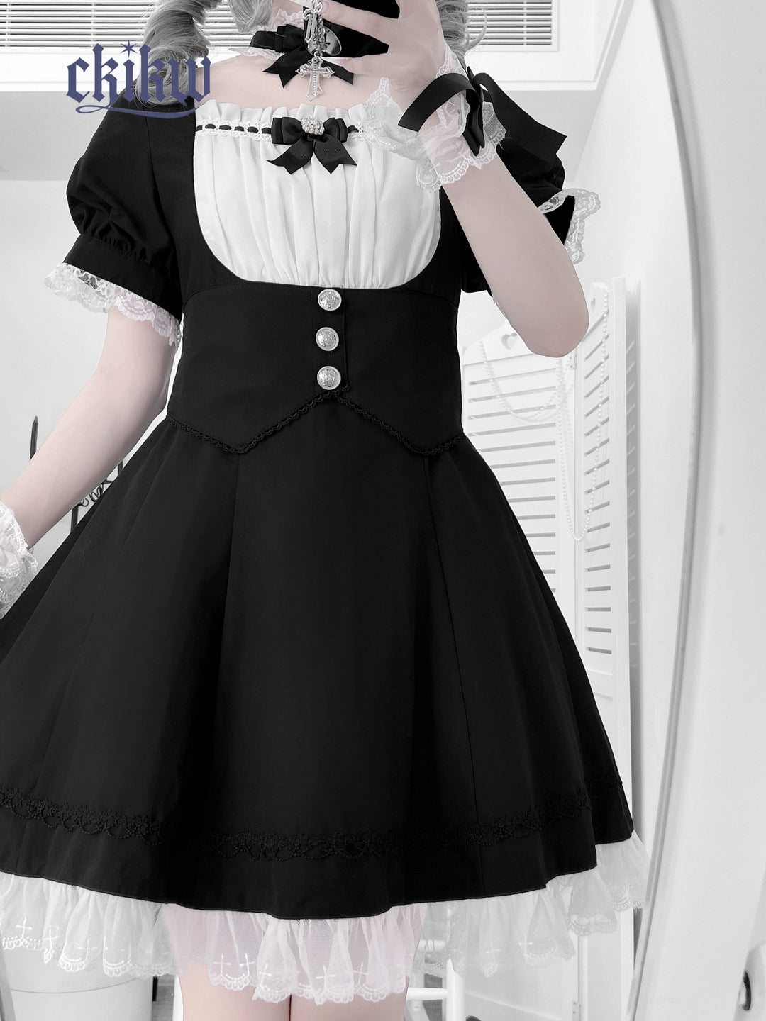 Maid Style Jirai Kei Dress Outfit, Macthing Accessories (L M S) 43681:782696