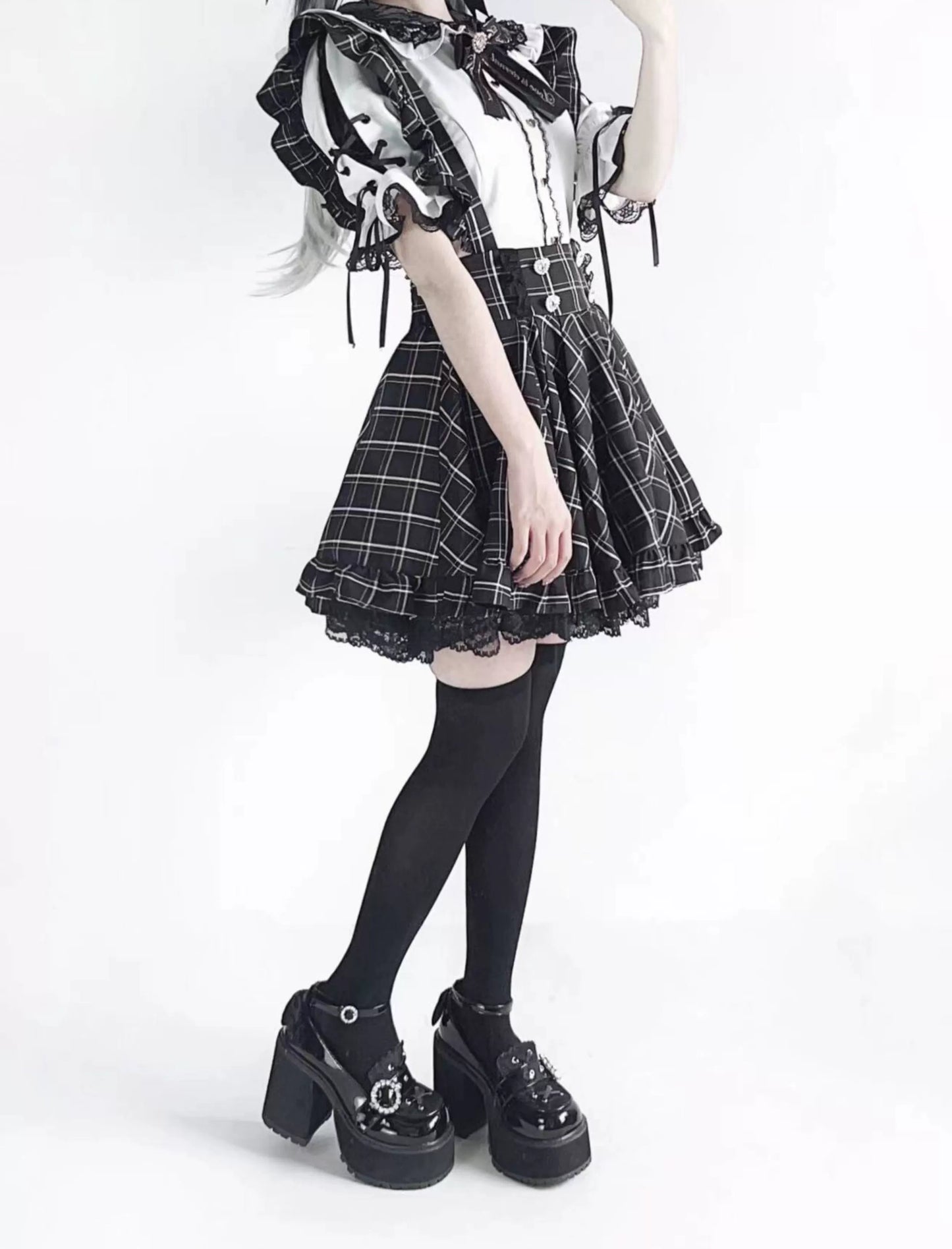 Jirai Kei Skirt 3-meter Flared Puffy Strap Skirt 37846:573994