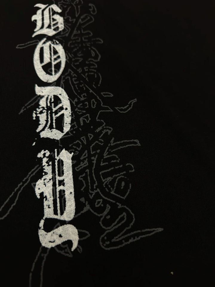 Subculture Black Printed T-shirt, Standard Shoulder Cut 45697:859419