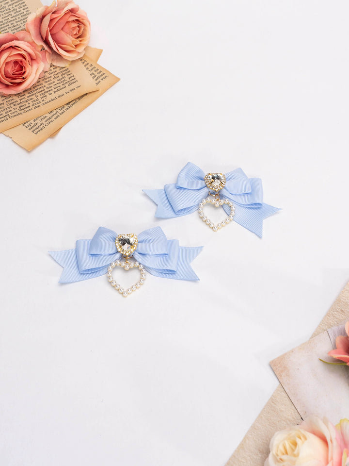 Jirai Kei Lolita Strawberry Princess Bow Hair Clips 21592:310946 21592:310946