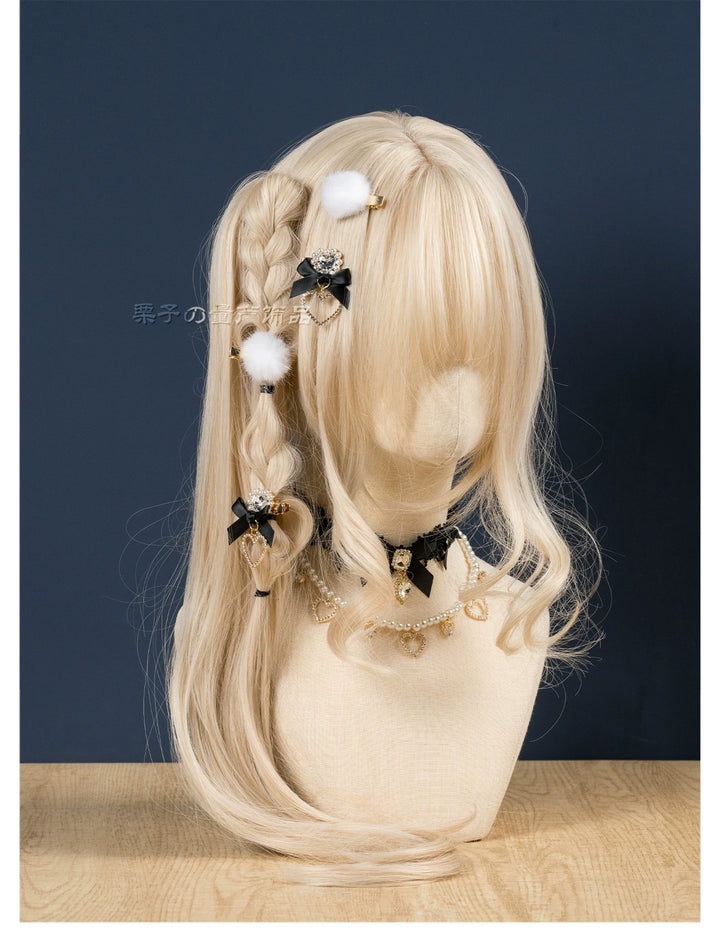 Jirai Kei Mini Hair Clips, Bow and Pompom Styles 44464:816498