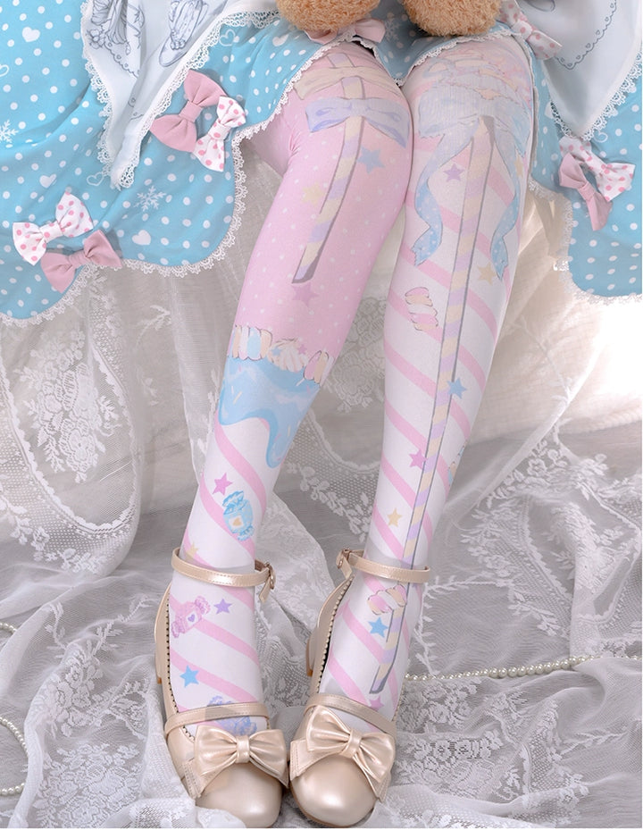 Lolita Knee Stockings Sacred Scepter Patterns Multicolor 22784:365372 22784:365372