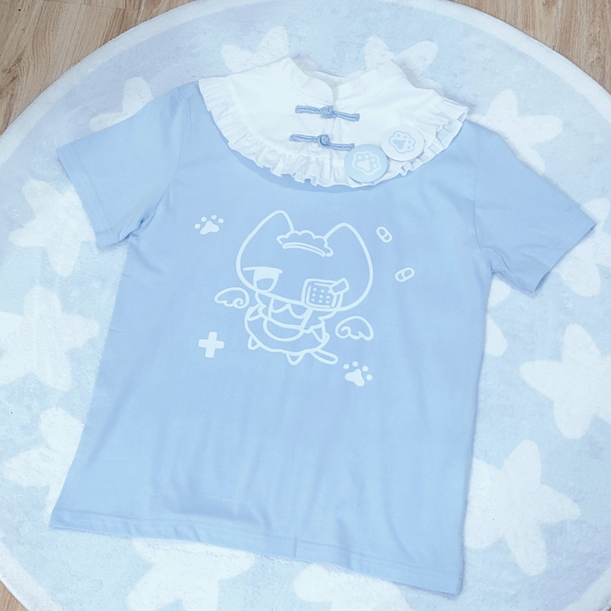 Tenshi Kaiwai T-shirt Kawaii Pure Cotton Short Sleeve Top 37464:561350