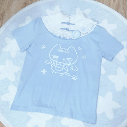 Tenshi Kaiwai T-shirt Kawaii Pure Cotton Short Sleeve Top 37464:561350