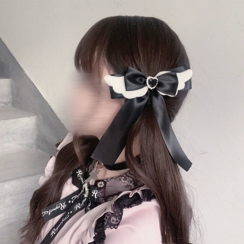 Jirai Kei Headwear Bow And Angel Wings Hair Clip 21670:441124