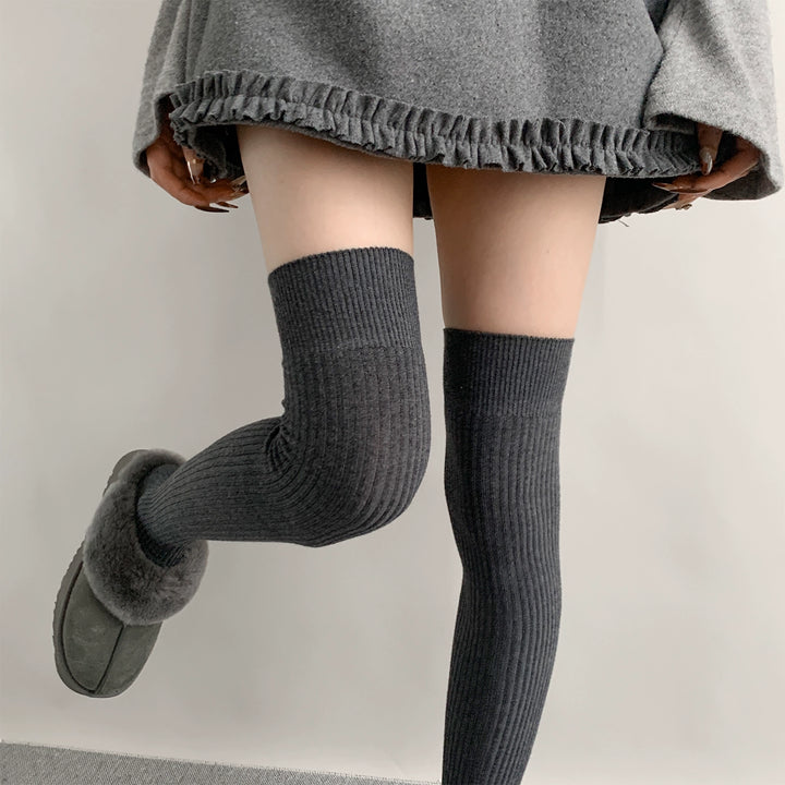 Japanese Style Solid Socks, Calf and Over-knee Styles 44076:795785