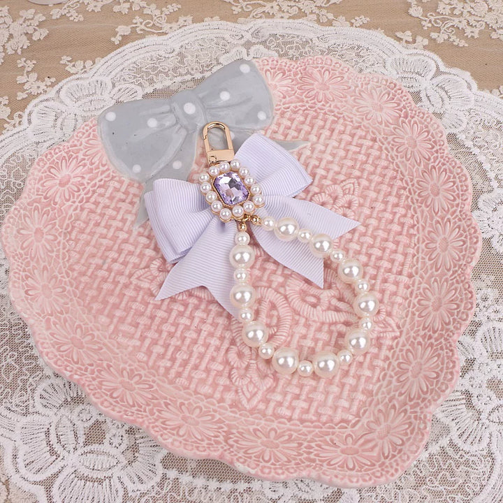 Ryousangata Rhinestone Wallet, Pom-Pom Pendant 45068:839576
