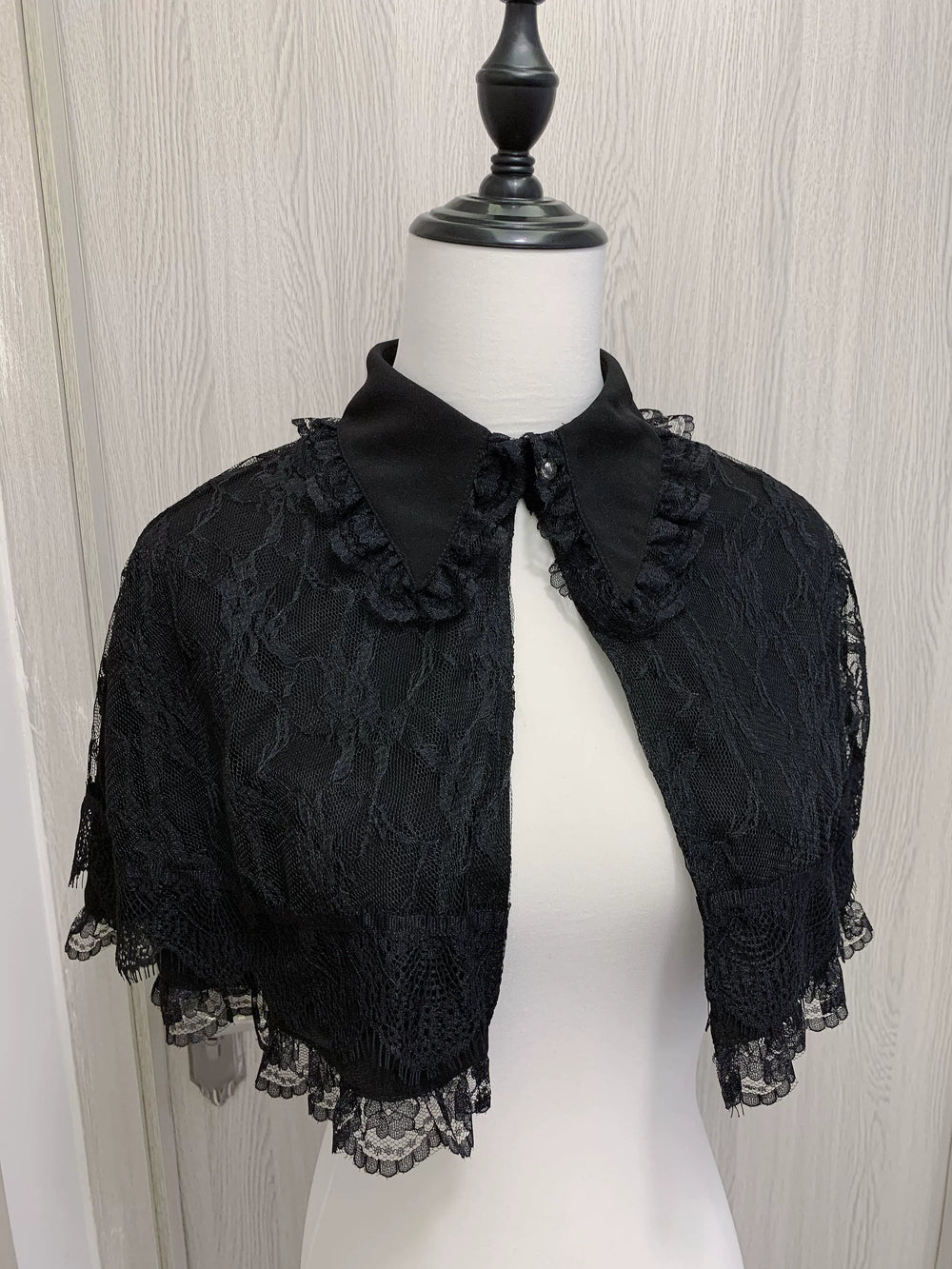 Jirai Kei Cape Black Lace Top Short Shawl 39728:634422