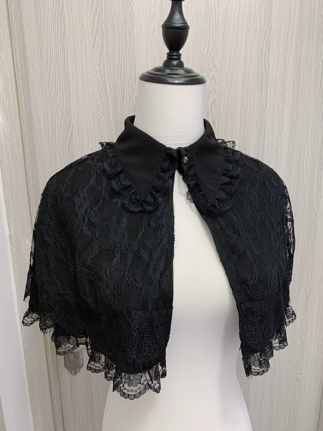 Jirai Kei Cape Black Lace Top Short Shawl 39728:634420