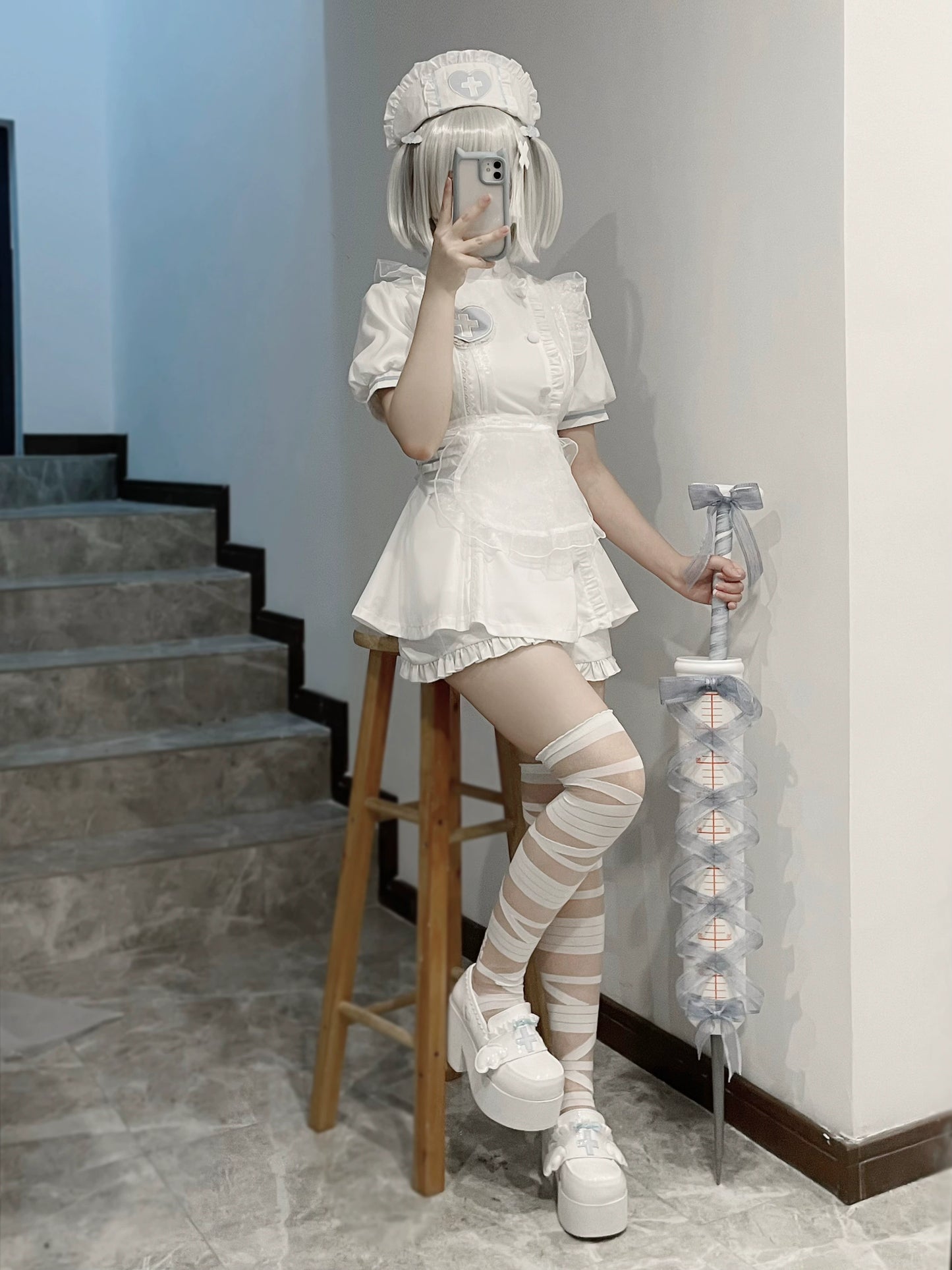 Tenshi Kaiwai Dress Set Nurse Medical Series Outfit Sets 37460:559960