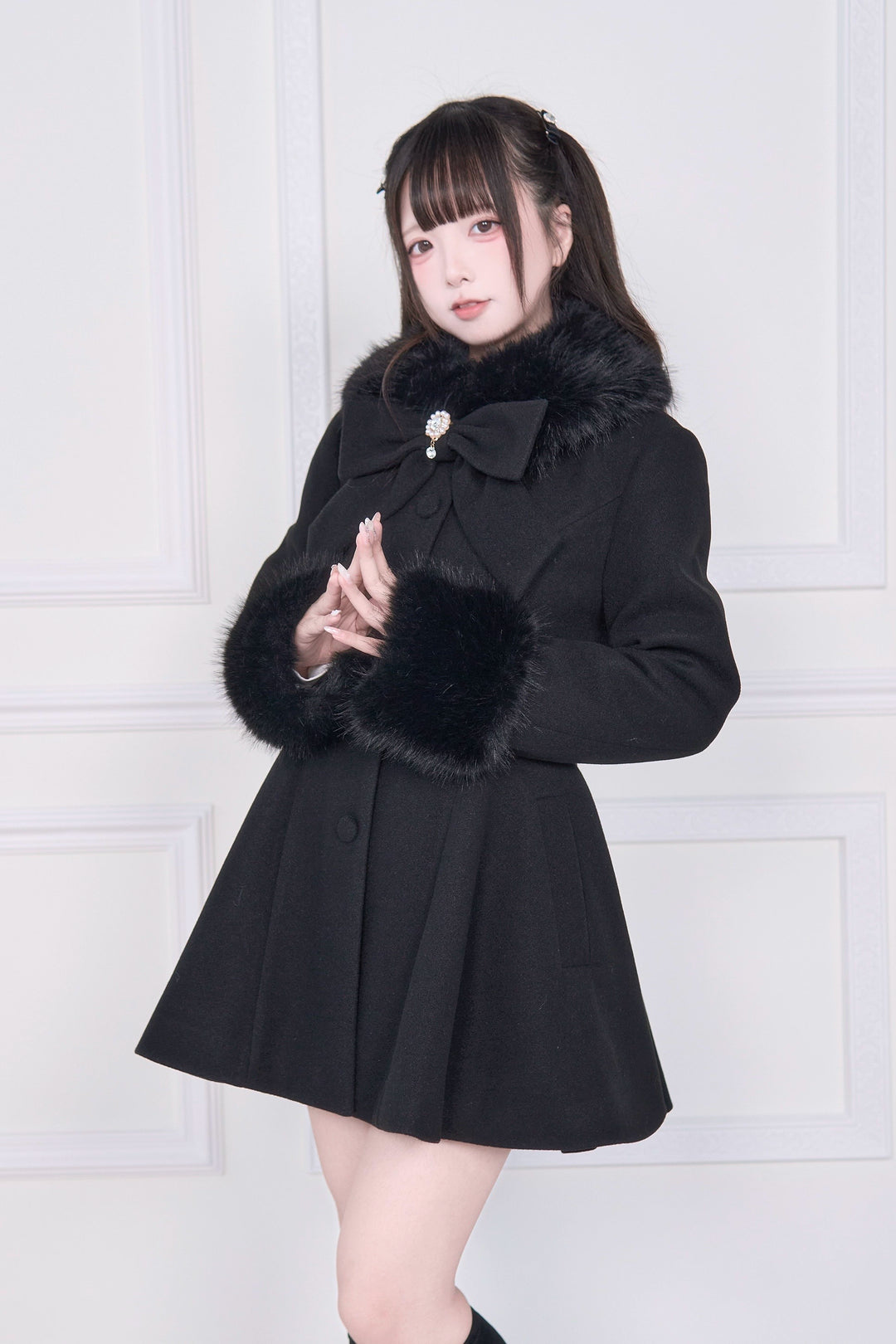 Ryousangata Winter Coat, Faux Fur, Detachable Bow & Cape 44066:794443