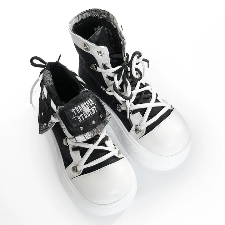 Subculture Platform Canvas Shoes, Foldable Collar (35 36 37 38 39 40 41) 45354:845082