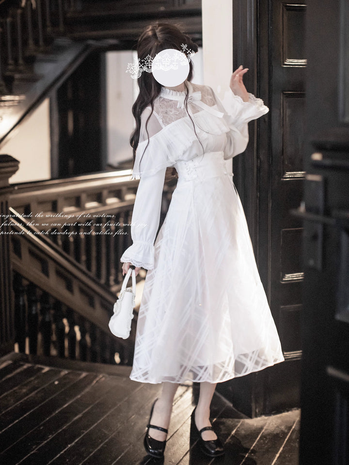 Seiso Kei White Blouse, High-Waist Skirt 43758:784916