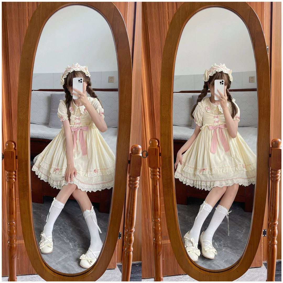 Sweet Lolita Dress Doll Lolita Dress Peter Pan Collar Cotton Dress 37290:555888 37290:555888