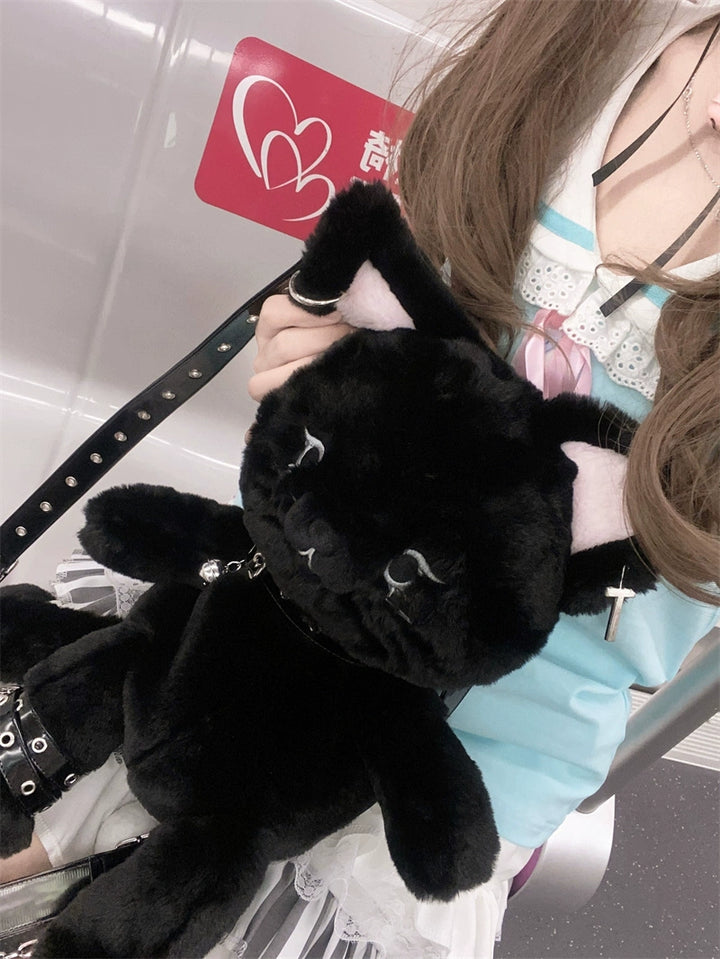 Kawaii Black Bag Devil Cat Plush Backpack 34892:482280 34892:482280