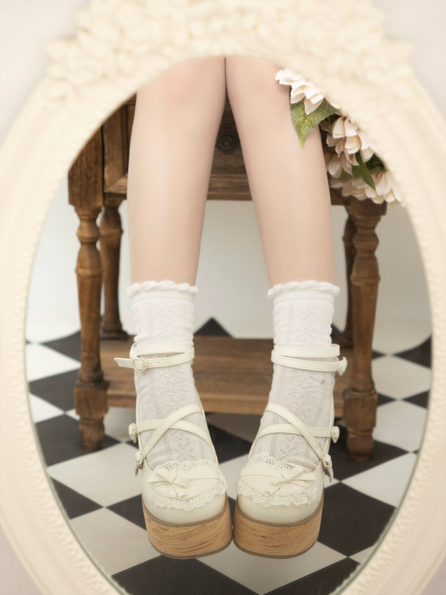Lolita Shoes Platform Shoes Bow High Heels Shoes 35590:542184