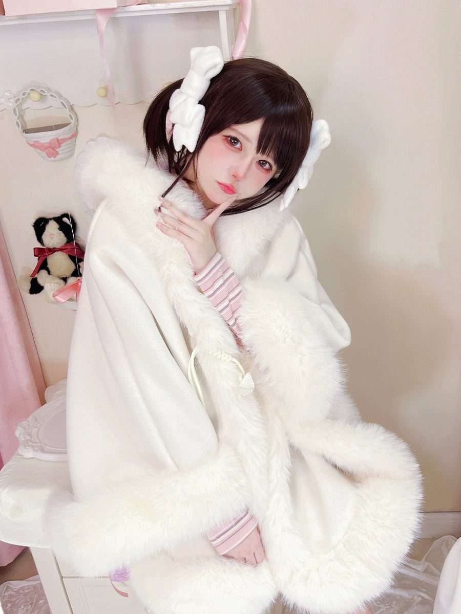 Sweet Lolita Winter Coat Cat Ear Woolen Cloak Kawaii Lolita Cape 40288:667724