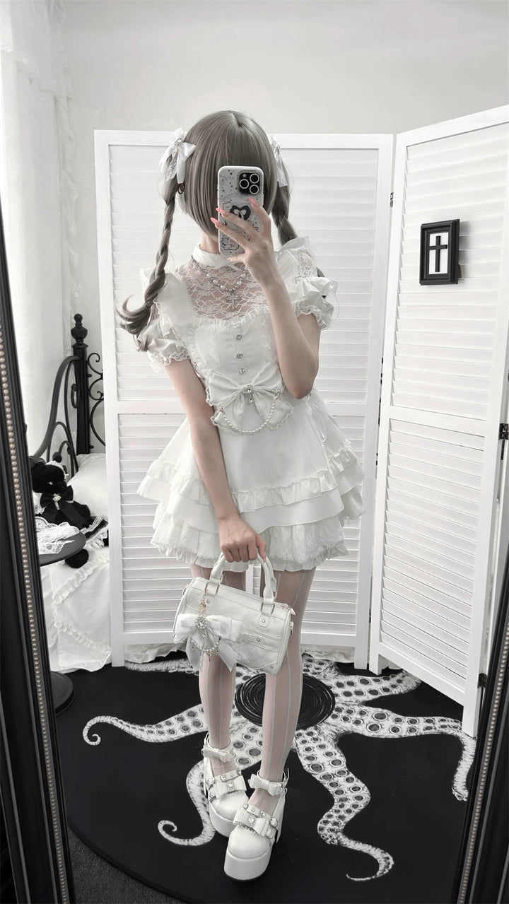 Ryousangata Dress and Shorts Set, Heart & Lace 45812:862904