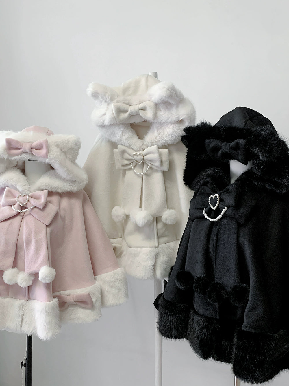 Kawaii Cat Ear Hooded Winter Cape 43984:791399