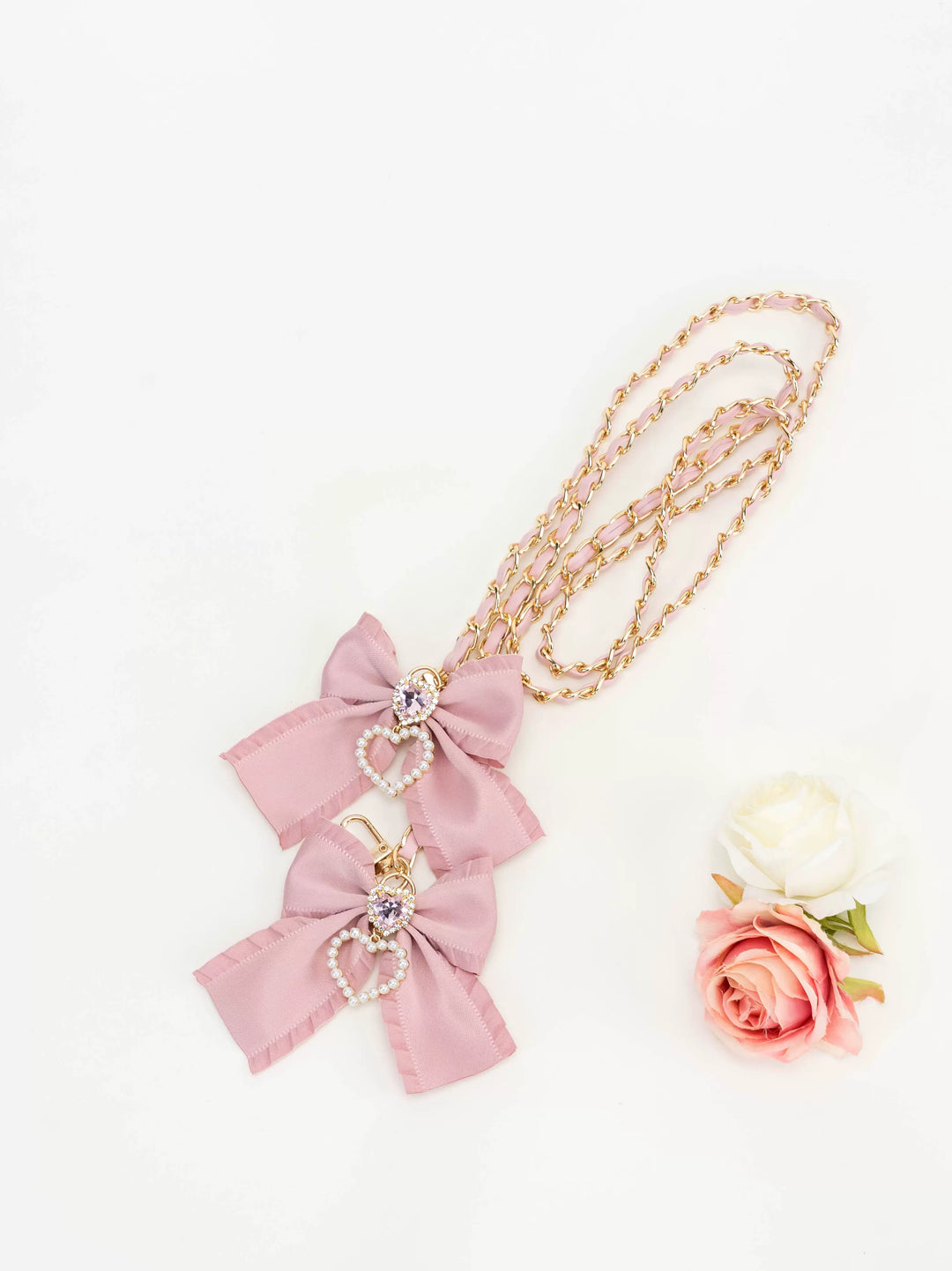 Jirai Kei Pink White Black Bow Bag Phone Chain (Pink) 21606:566454 (Pink) 21606:566454