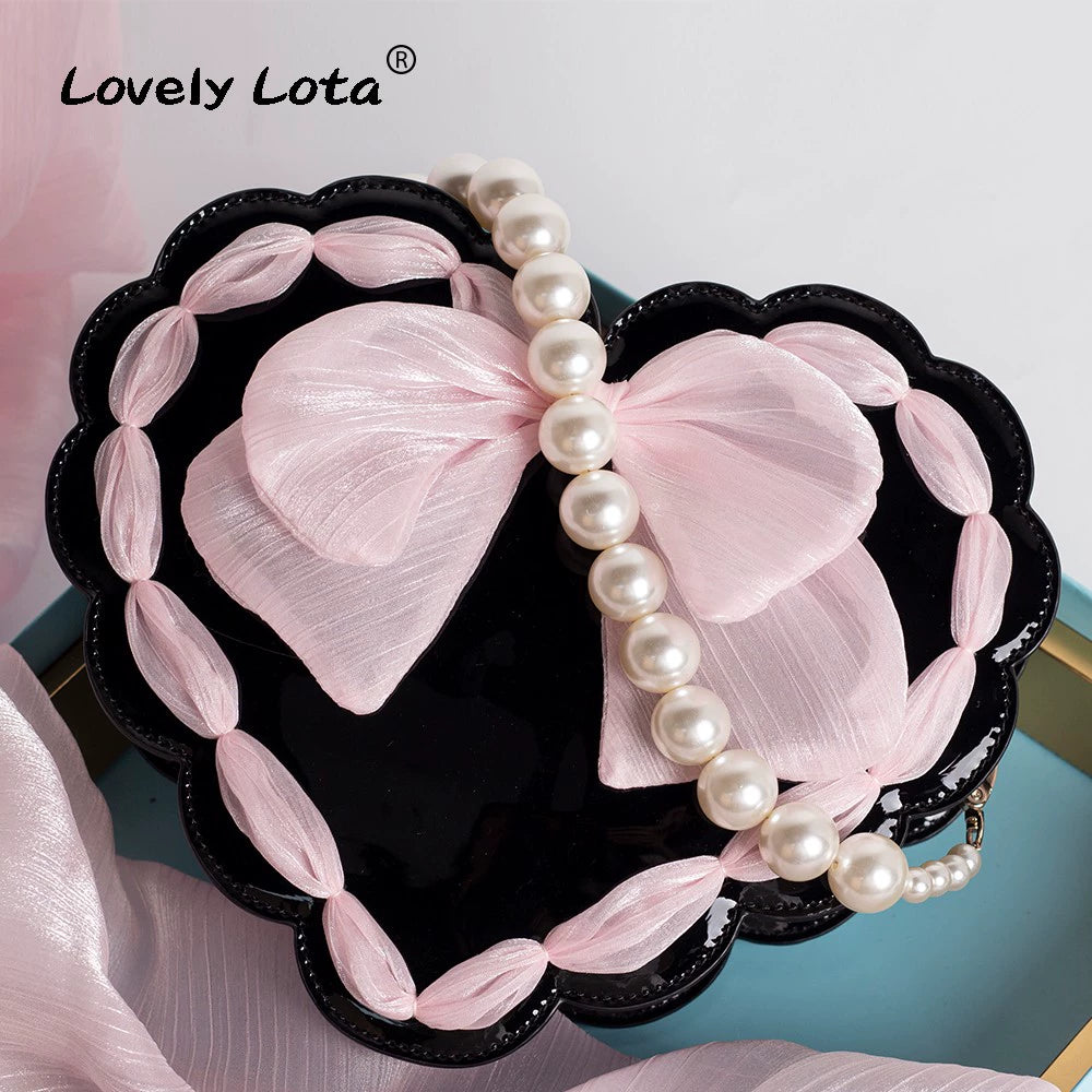 Lolita Handbag Heart Shaped Rose Crossbody Bag 35776:542064