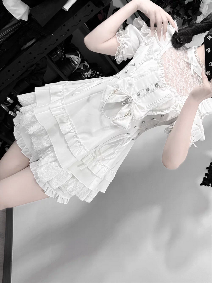 Ryousangata Dress and Shorts Set, Heart & Lace 45812:862907