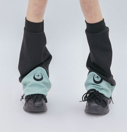 Jirai Kei Blue Black Sweatshirt Shorts Leg Warmers Loose-fit Set (L M) 29166:356886