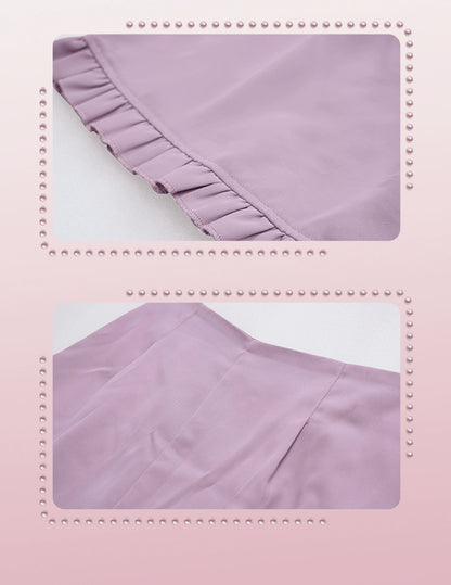Plus Size Jirai Kei Blouse Short Sets Pink Black Full Set 21886:317288