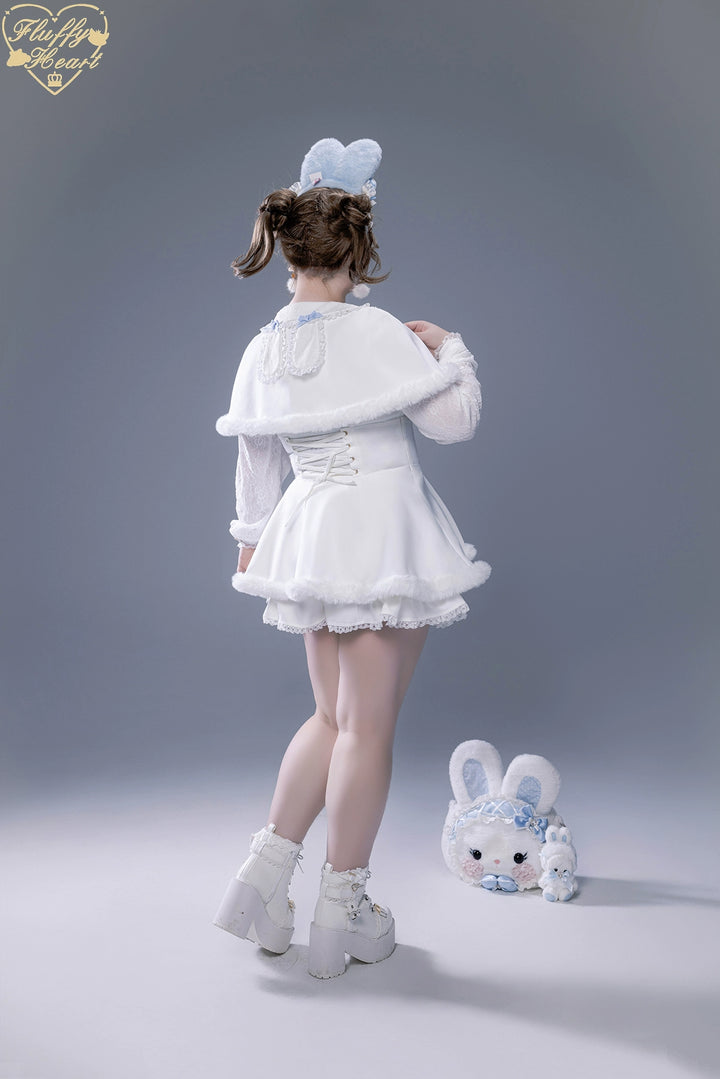 IP Collab Jirai Kei Dress Set, Detachable Fluffy Cape 44146:798052
