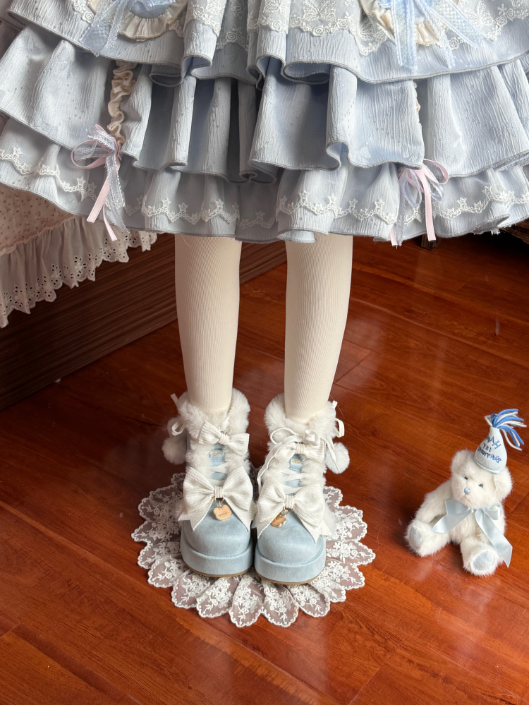 Sweet Lolita Shoes Kawaii Snow Boots Winter Platforms Shoes (34 35 36 37 38 39 40 41) 41166:693658