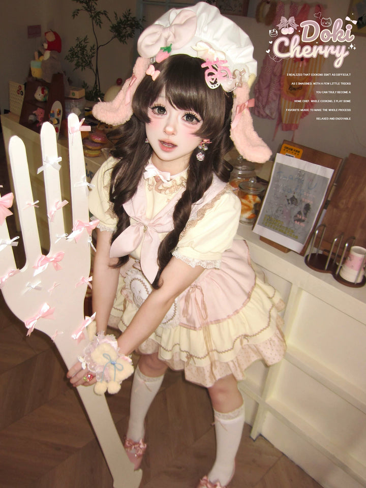 Kawaii Lolita Baker-Inspired Blouse, Suspender Skirt 44466:809185