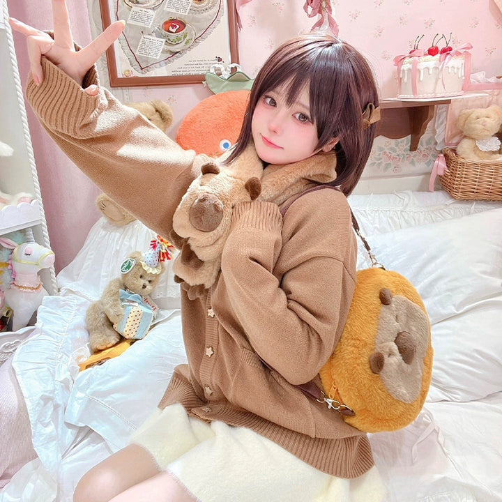 Kawaii Winter Hat Scarf Crossbody Bag 41088:686164