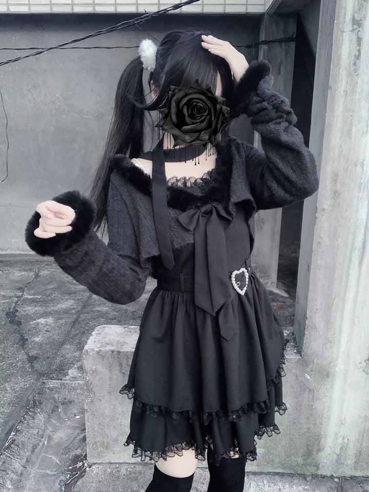 Jirai Kei Camisole Dress, Cropped Outerwear 44084:796555